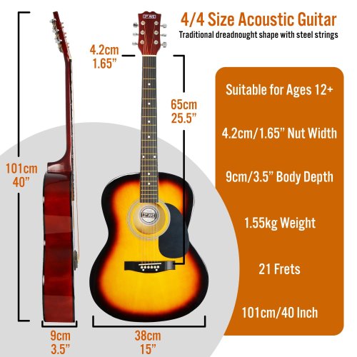 3rd Avenue Acoustic Guitar Pack - Sunburst