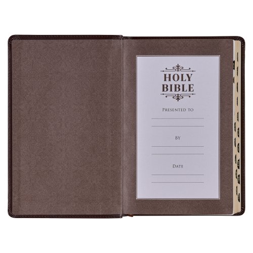 KJV Bible Deluxe Gift Faux Leather, Dark Brown