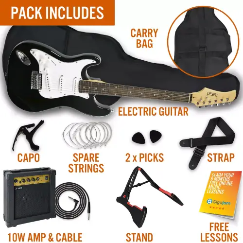 3rd Avenue Electric Guitar Pack - Left Hand Black