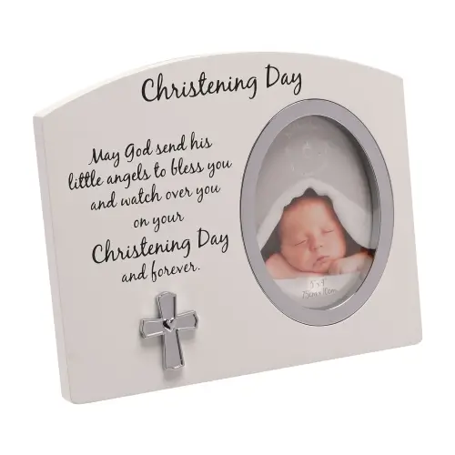 Photo Frame White/Silver icon Christening Day 3"x4"