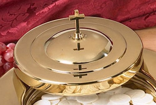 Communion Tray-Stacking Bread Plate Cover-Brass