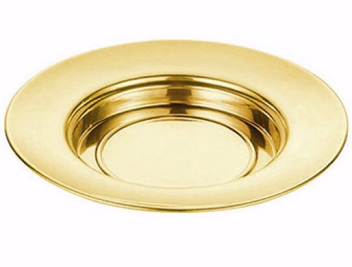 Bread Plate-Polished Steel-Brass Tone