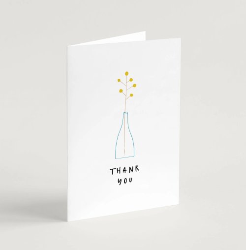 'Thank You' (Stems) with bible verse A6 Greeting Card