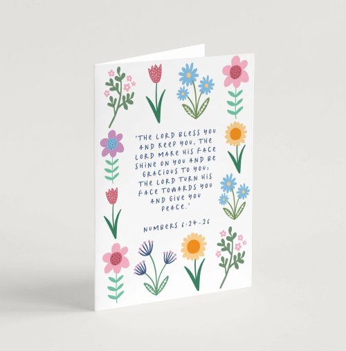 'The Lord Bless You' (Spring version) A6 Greeting Card