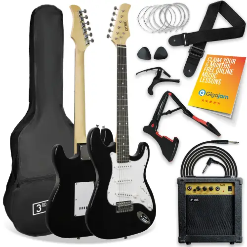3rd Avenue Full Size Electric Guitar Pack - Black