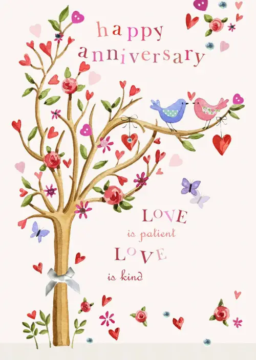 Two Little Love Birds Single Card