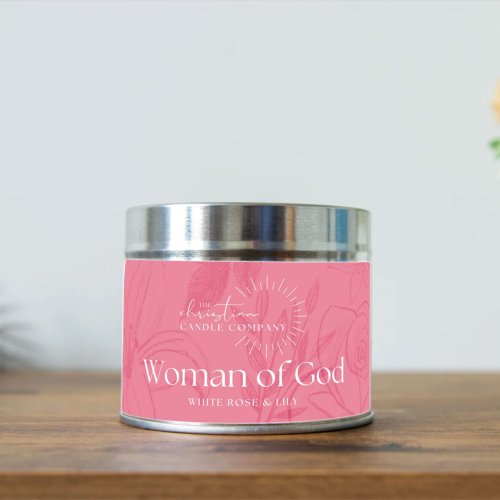 Woman Of God - White Rose & Lily Scented Candle In A Tin