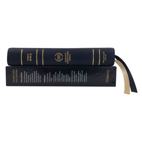 Legacy Standard Bible, Handy Size Paste-Down Black Cowhide Red Letter