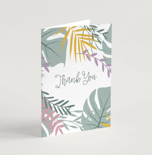 'Thank you' (Jungle Pink) with bible verse A6 Greeting Card