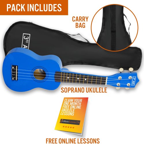 3rd Avenue Soprano Ukulele - Blue