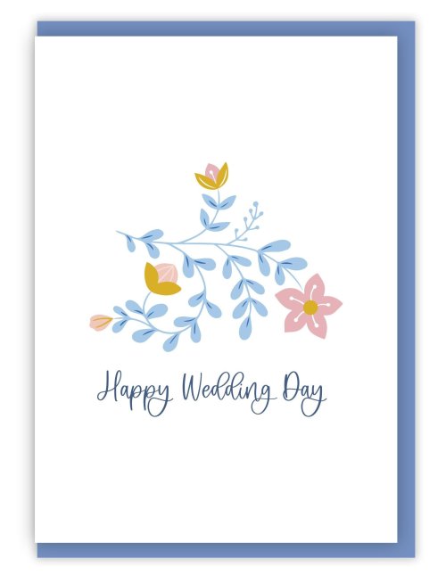 'Happy Wedding Day' (Blooms)  A6 Greeting Card