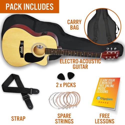 3rd Avenue Cutaway Electro Acoustic Guitar Pack Natural