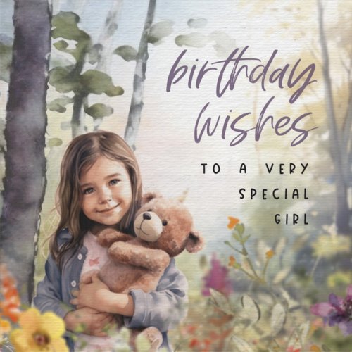 Birthday Wishes To A Very Special Girl - Greeting Card