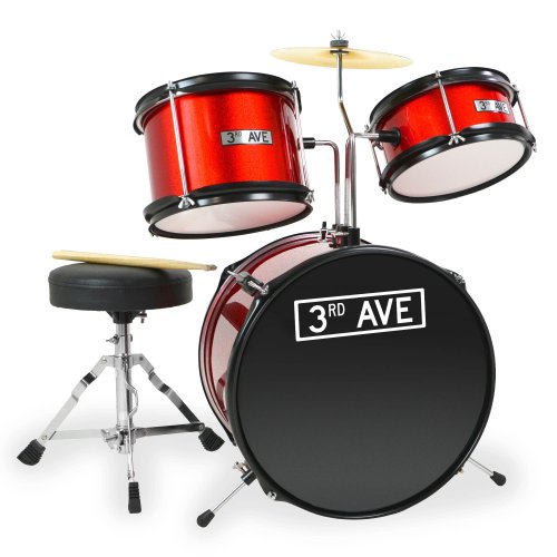 3rd Avenue 3 Piece Beginner Drum Kit - Red