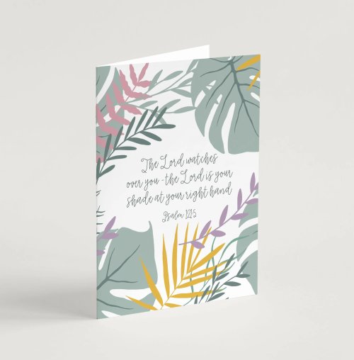 'The Lord watches over you' (Jungle Pink) A6 Greeting Card