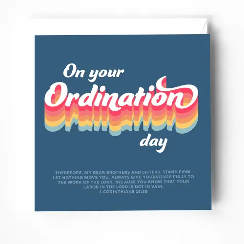 Ordination greeting card with bible verse
