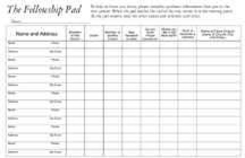 Attendance Pads (Package of 5 Pads)