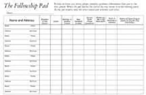 Attendance Pads (Package of 5 Pads)