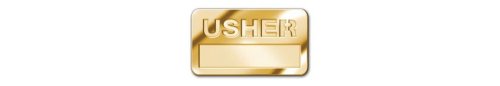 Usher Name Badge - Brass