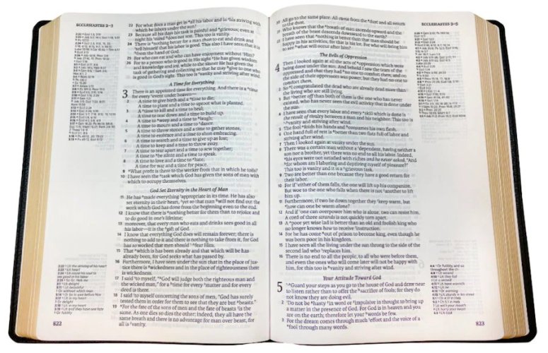 NASB 1995 Side-Column Reference Bible, Black Genuine Leather