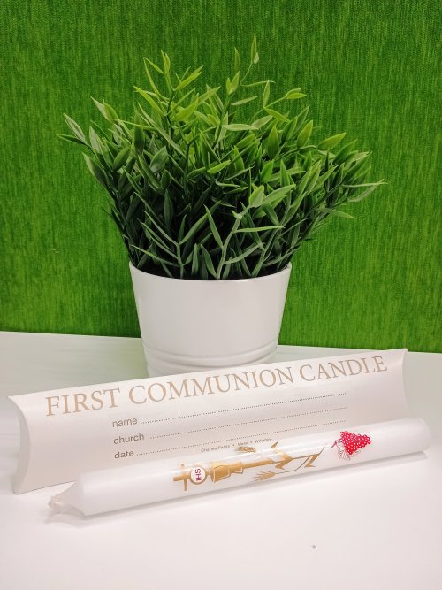 9" x 7/8" First Communion & Confirmation Candle (Pillow Pack) Single