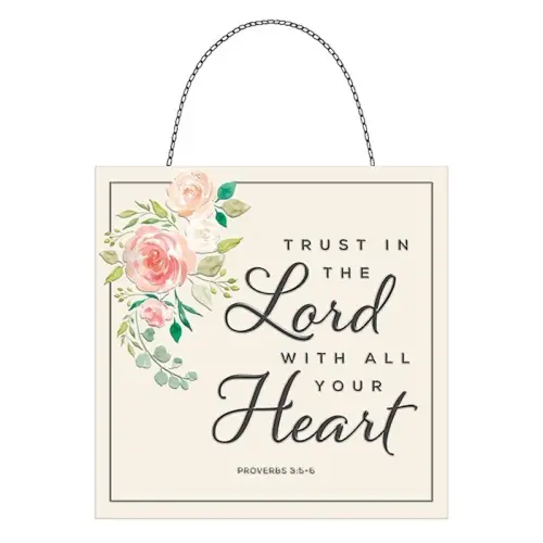 Wall Plaque-Tin-Trust In The Lord (7" x 7")