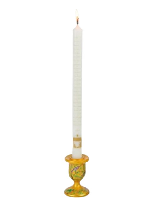 28cm Stable Advent Candle (White with gold print) - Single