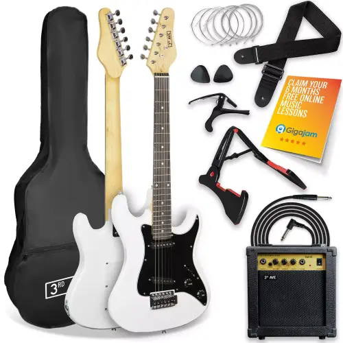 3rd Avenue 3/4 Size Electric Guitar Pack - White