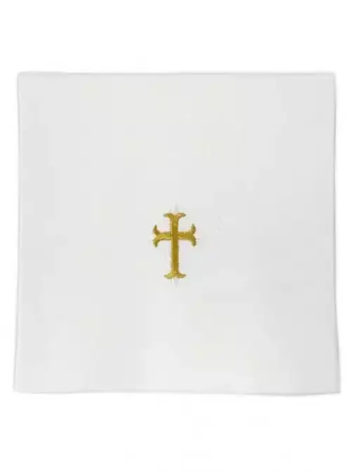 NEW 7" x 7" Chalice Pall - Linen - Gold Cross Design