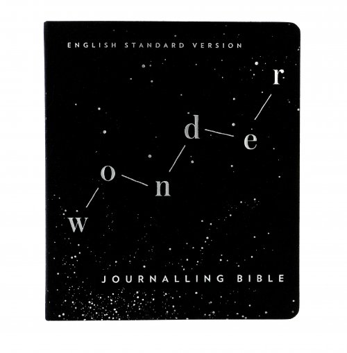 ESV Wonder Journaling Bible, Black, Cloth Over Board, Wide Margins, Ribbon Marker, Presentation Page, Footnotes, Cross References, Table of Weight and Measures