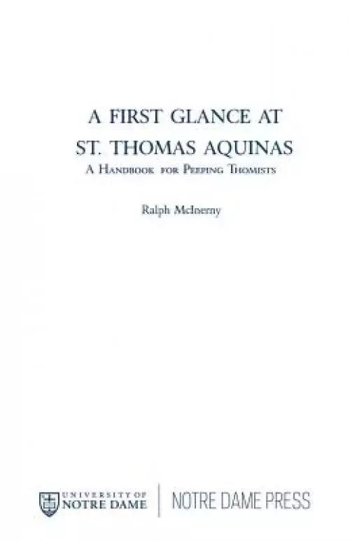 A First Glance at St. Thomas Aquinas