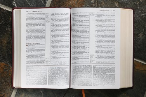 NASB, The Grace and Truth Study Bible (Trustworthy and Practical Insights), Large Print, Leathersoft, Maroon, Red Letter, 1995 Text, Comfort Print