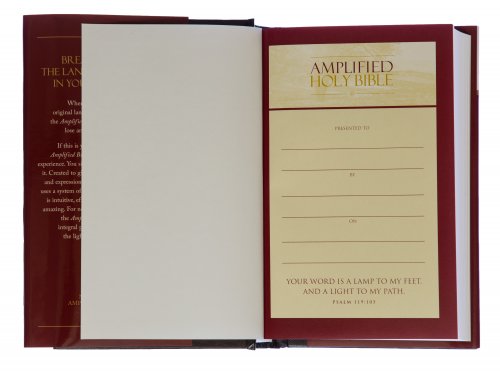 Amplified Bible Compact, Brown, Hardback, Footnotes, Presentation Page, Translation Introduction