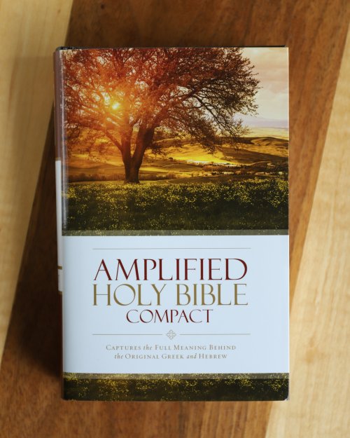 Amplified Bible Compact, Brown, Hardback, Footnotes, Presentation Page, Translation Introduction