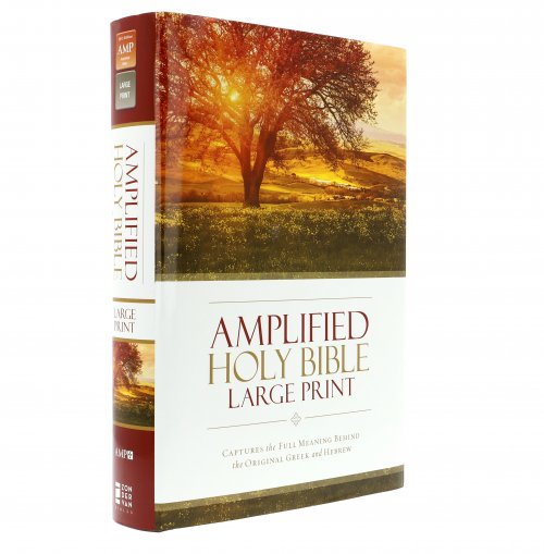 Amplified Bible, Brown, Hardback, Large Print, Footnotes, Book Introductions, Bibliography, Glossary, Devotional Insights