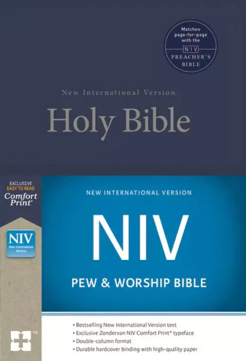 NIV, Pew and Worship Bible, Hardcover, Blue