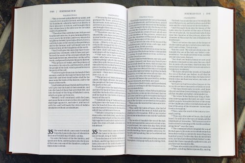 KJV Amplified Parallel Bible Orange Hardback Large Print Study Two-Column Format Red Letter Bible