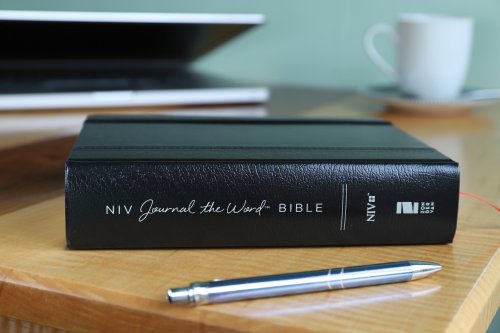 NIV, Journal the Word Bible (Perfect for Note-Taking), Hardcover, Black, Red Letter, Comfort Print