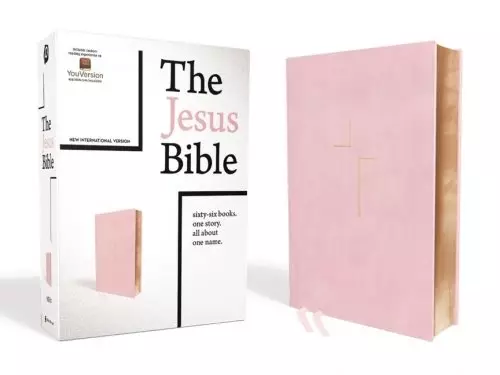 NIV Jesus Bible, Pink, Leather, Comfort Print, Introduction by Louie Giglio, Book Introductions, Essays, Articles, Journaling, Concordance, Ribbon Marker