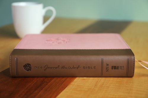 NIV Journal the Word Bible for Women (With Space for Your Own Artwork), Leathersoft, Brown/Pink, Red Letter, Comfort Print