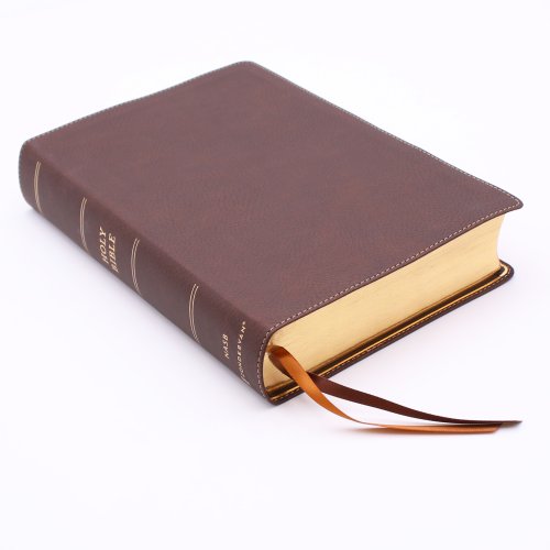 NASB, Single-Column Reference Bible, Wide Margin, Leathersoft, Brown, 1995 Text, Comfort Print