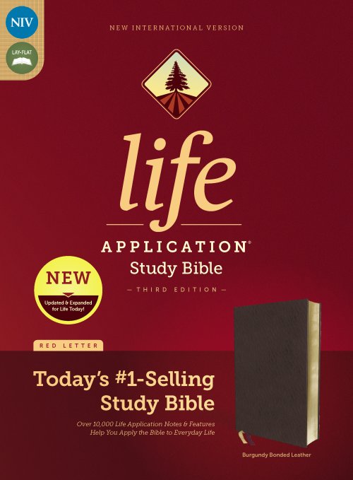 NIV, Life Application Study Bible, Third Edition, Bonded Leather, Black, Red Letter