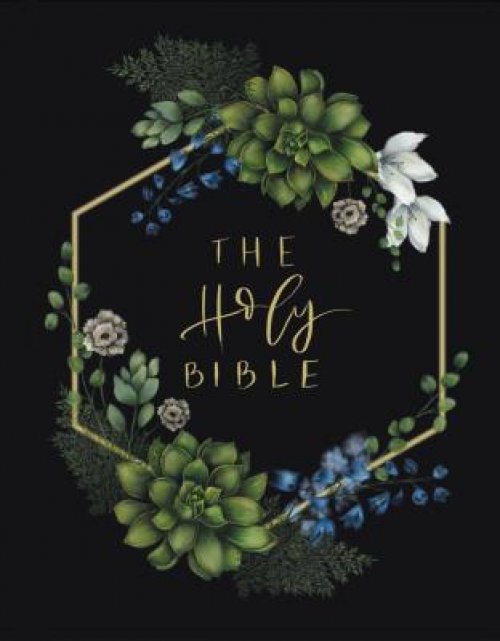 NIV, Artisan Collection Bible, Women’s Bible with Journaling Space, Cloth over Board, Navy Floral, Designed Edges under Gilding, Red Letter, Comfort Print