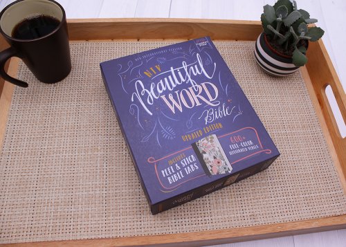 NIV, Beautiful Word Bible, Updated Edition, Journal Edition for Women, 600+ Full-Color Illustrated Verses, Peel/Stick Bible Tabs, Floral Cloth over Board, Red Letter, Comfort Print