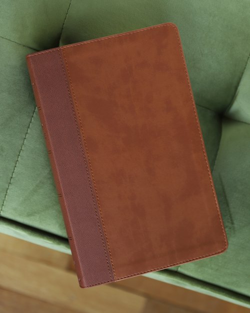 NIV, Personal Size Bible, Large Print, Leathersoft, Brown, Red Letter, Comfort Print