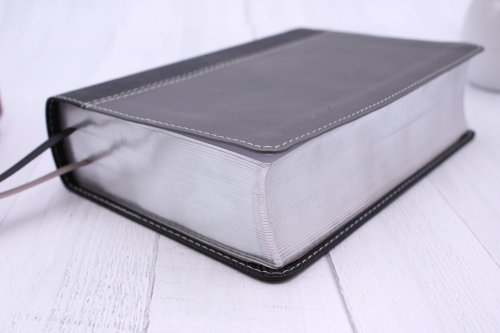 NIV, Giant Print Compact Bible, Leathersoft, Black, Red Letter, Comfort Print