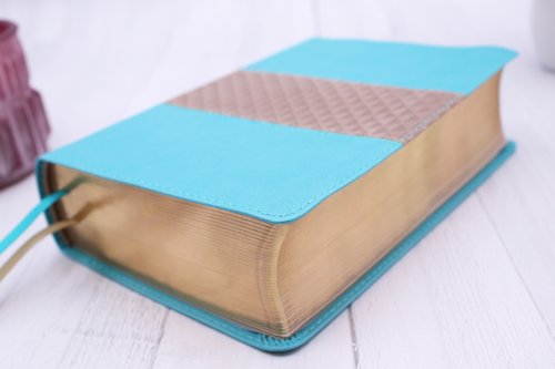 NIV, Giant Print Compact Bible, Leathersoft, Teal, Red Letter, Comfort Print