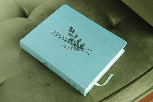 NIV, Journal the Word Bible (Perfect for Note-Taking), Double-Column, Cloth over Board, Teal, Red Letter, Comfort Print