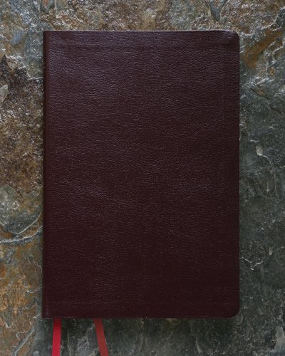 NASB, Thinline Bible, Large Print, Bonded Leather, Burgundy, Red Letter, 1995 Text, Thumb Indexed, Comfort Print