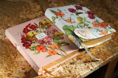 NIV, Artisan Collection Bible, Leathersoft, Blush Floral, Red Letter, Comfort Print